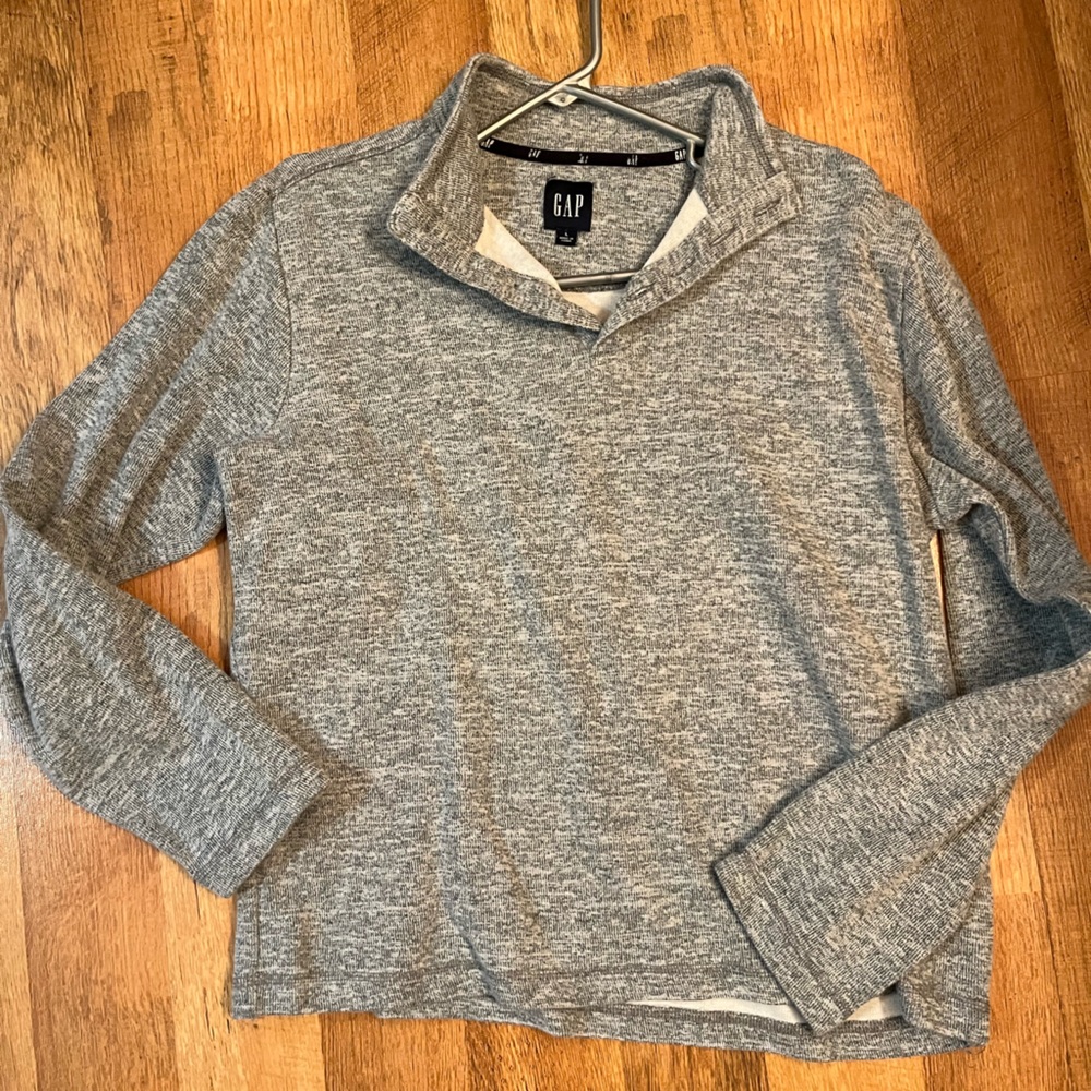 GAP Heather Gray Quarter-Zip Sweater